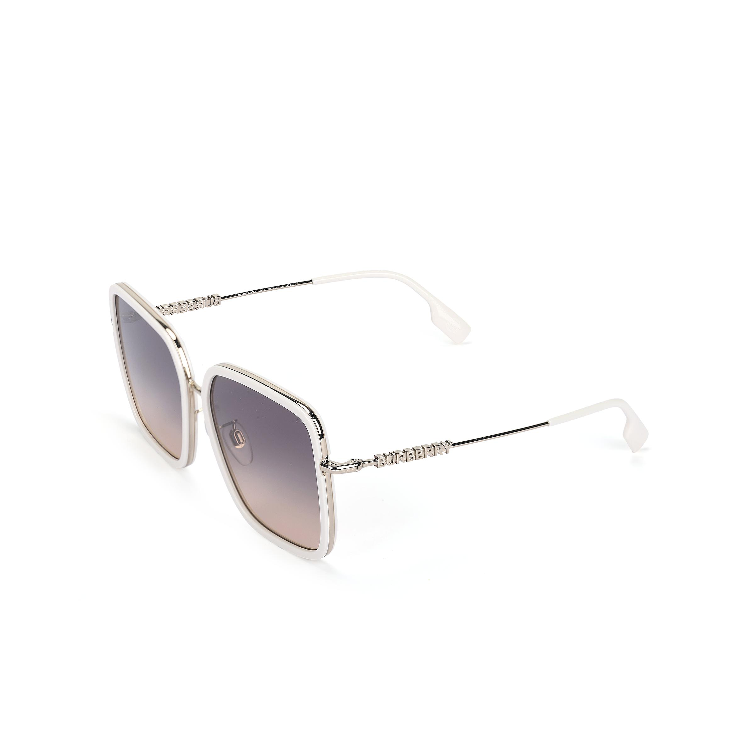 Burberry Square Sunglasses With Engraved Temples Women sunglasses White 0BE3145D1109G959 Basic Packaging-Eyeglass Case+Box