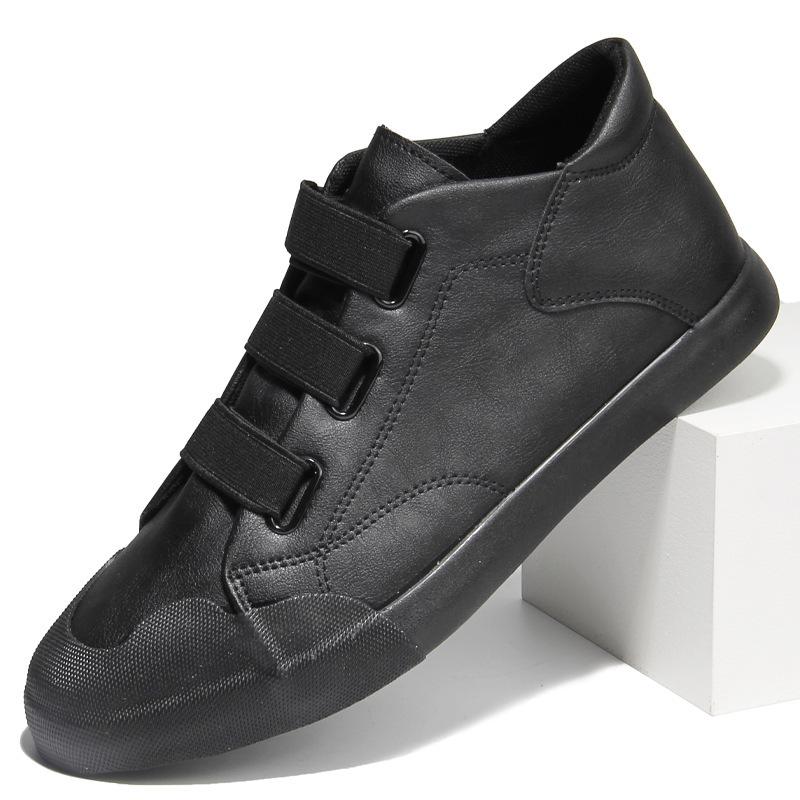 

2026 New Men s Leather Casual Shoes Breathable Trend Pu Leather Men Wear-Resistant Designer Sneakers British Wild Simple Flats 38