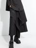 2025 Women's Autumn Elastic Waist Wide-Leg Culottes with Faux Two-Piece Design