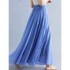 Cotton and Linen Elastic Waist Skirt Plus Size Cotton and Linen Women's Elastic Waist Skirt