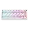 Custom Three-Mode Mechanical Keyboard: Wireless Bluetooth, Gaming & E-Sports with Side-Engraved Keycaps, Tri-Color Design & Control Knob.
