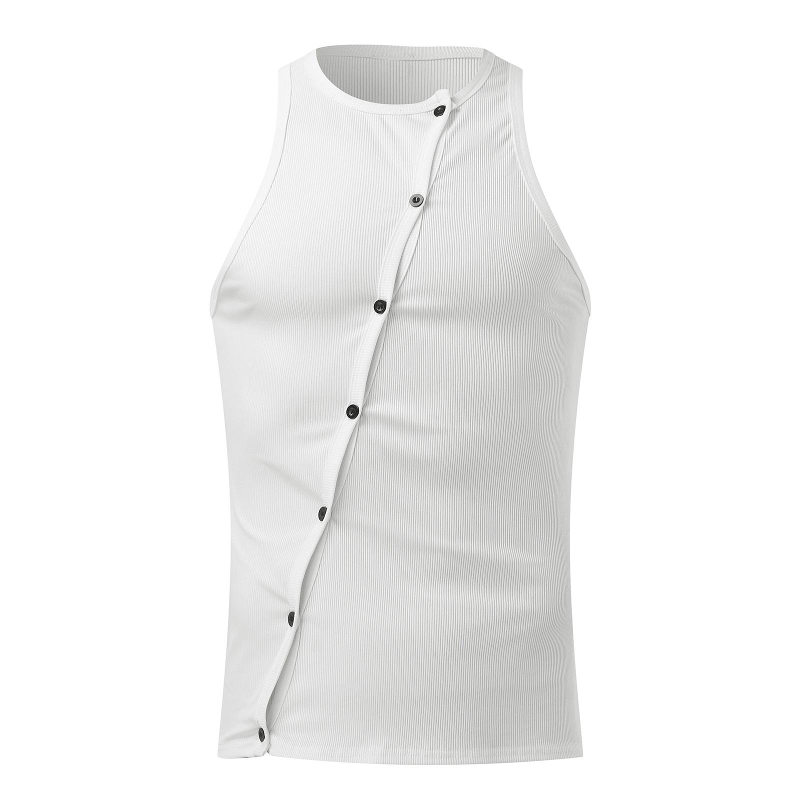 

Эластичный модный кардиган с утяжкой на груди, сексуальные облегающие мужские майки S белый