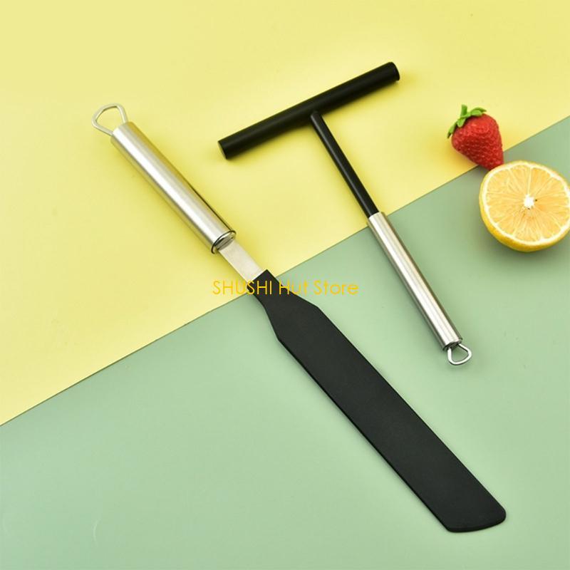 Stainless Steel Crepes Spreader and Spatula Combo Perfect Crepes Distributor for Baking Enthusiasts and Home Cooks D57B CN