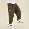 Boys' Fashion Washed Cargo Carrot Pants with Big Pockets