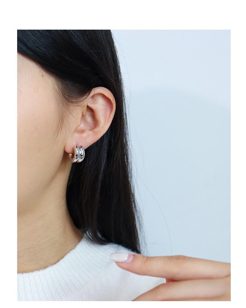 Chic C-Shaped Earrings: Retro Luxe, Simple & Versatile European/American Design with 925 Silver