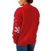 Red Christmas sweater, women's snowflake towel, embroidered round neck long sleeved Christmas themed pullover sweater 3505 KTB
