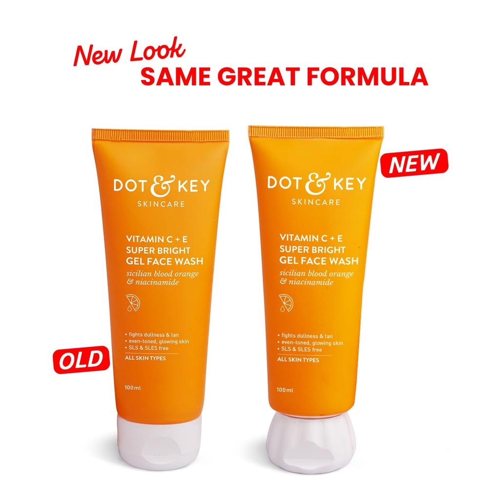 DOT & KEY Vitamin C + E Super Bright Gel Face Wash 100 Ml For Glowing Skin | All Skin Types