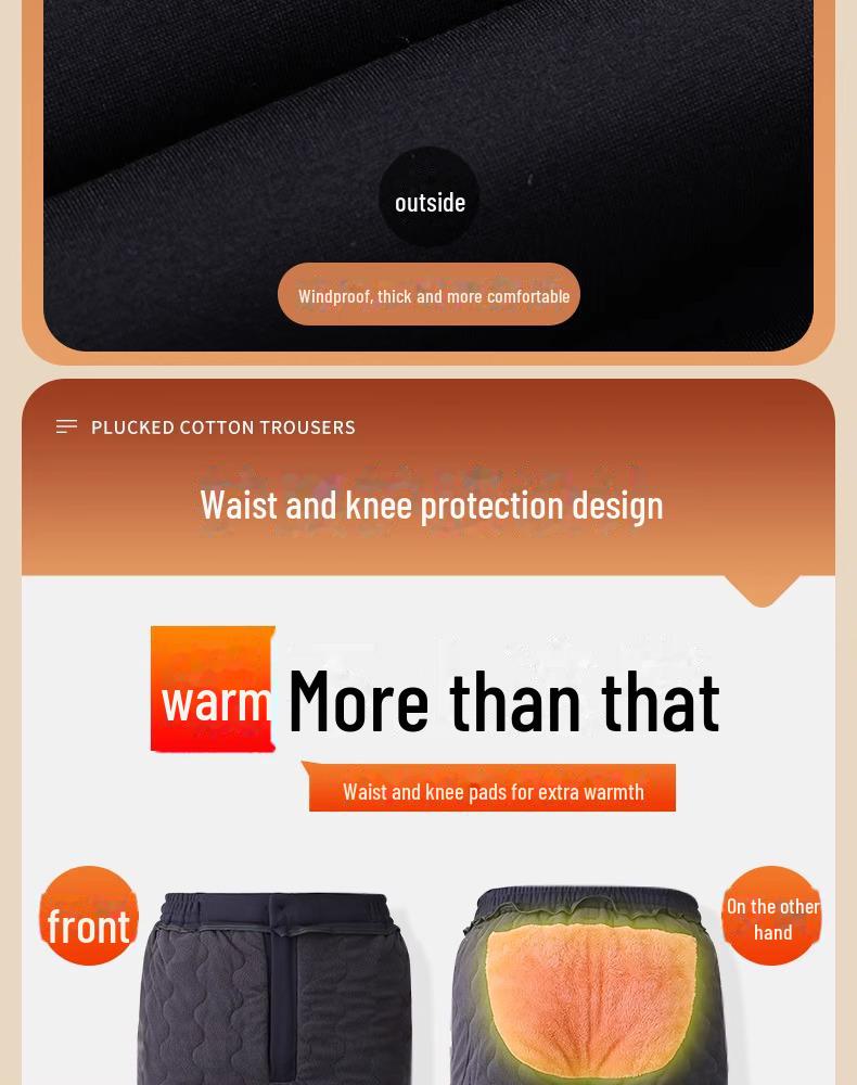 Men's Thickened Cotton Winter Trousers - Casual and Warm for Middle-Aged and Elderly Dads
