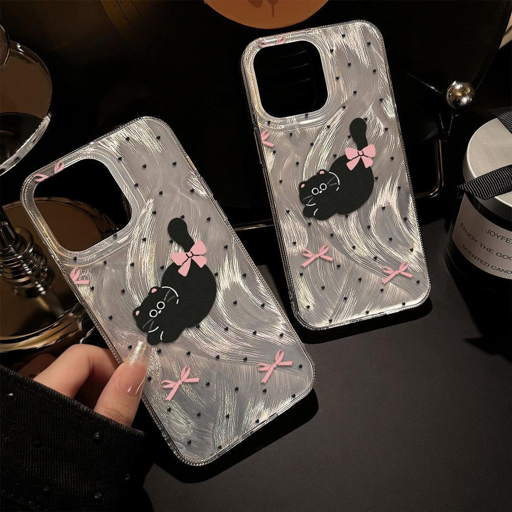 Feather Luster Phone Case for Samsung A53 A14 A33 A12 A32 S24 S23 Plus S20 S21 FE for iPhone 17 15 16 13 Pro 17 16 Pro Max Butterfly Bow Phone Case
