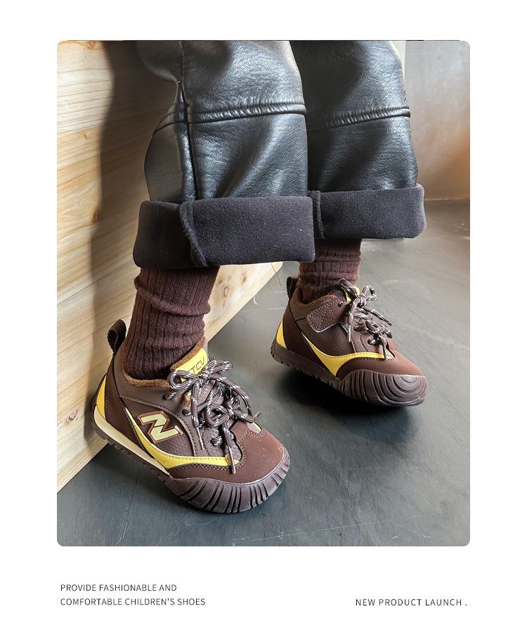 2025 Winter Kids' Sports Shoes: Versatile Boys' Casual with Velvet, Girls' Thin Velvet German Trainers