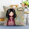 Cartoon SSantoro Gorjuss Cushion Cover Washable Linen Pillowcase Soft  for Sofa Bed Cozy Home Room Decor