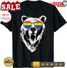 2025/Gay Bear LGBTQ Rainbow Sunglasses Pride Flag Gifts Unisex T-Shirt Unisex T-Shirt
