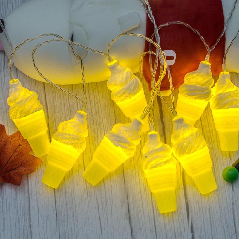 Ice Cream, Burger, and Fries LED String Lights for Girl's Room
