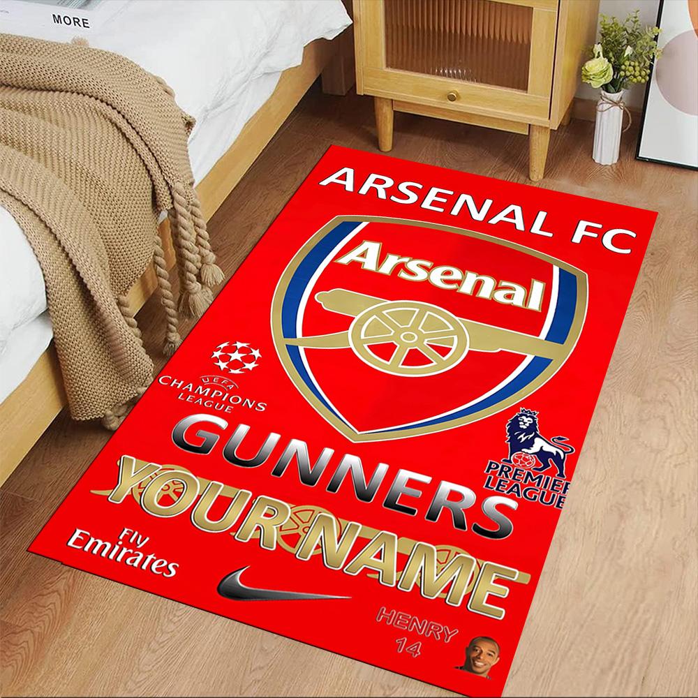 Arsenal F.c. Personalized Name Area Rug Perfect for Dormitory Dining Room Bedrooms Playrooms Antislip Carpet Decorate Offices