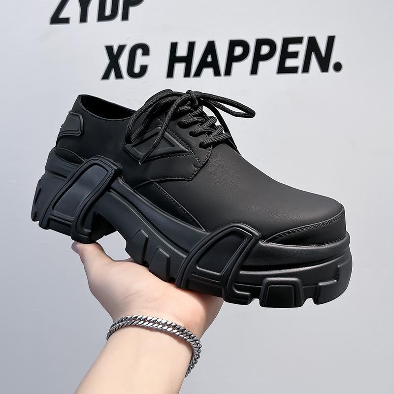 

2024 New Derby big head leather shoes trendy black short boots Darth Vader premium dad shoes 44323-A 38 чёрный