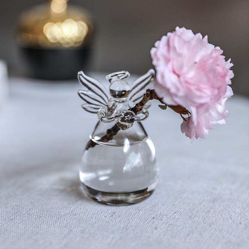 French Mini Angel Vase for Hydroponic & Dried Flowers - Creative Glass Ornament