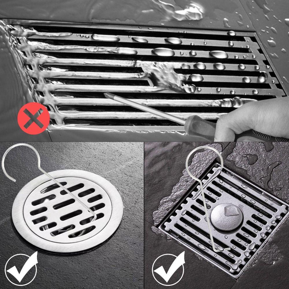 10pcs Stainless Steel Floor Drain Lifting Ring Durable Disassembly Tools Kitchen Drain Hook Easy To Clean Portability