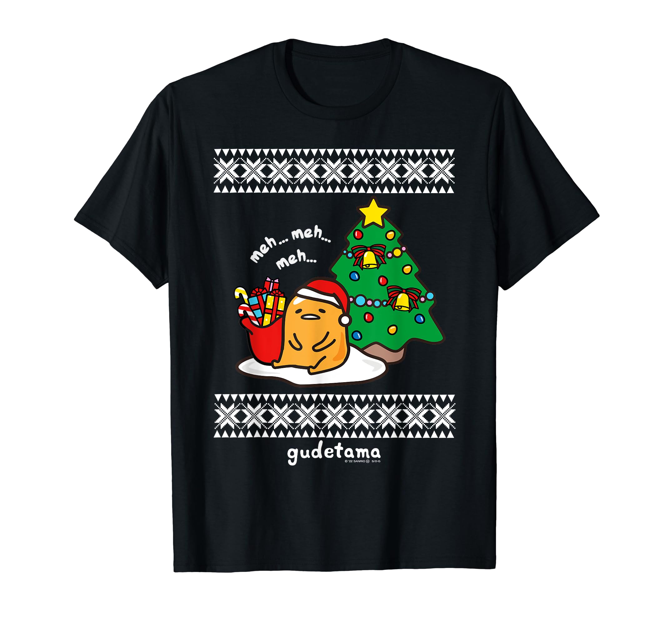 [Рождественская специальная коллекция] Футболка Gudetama «Рождественская елка» (дизайн США)