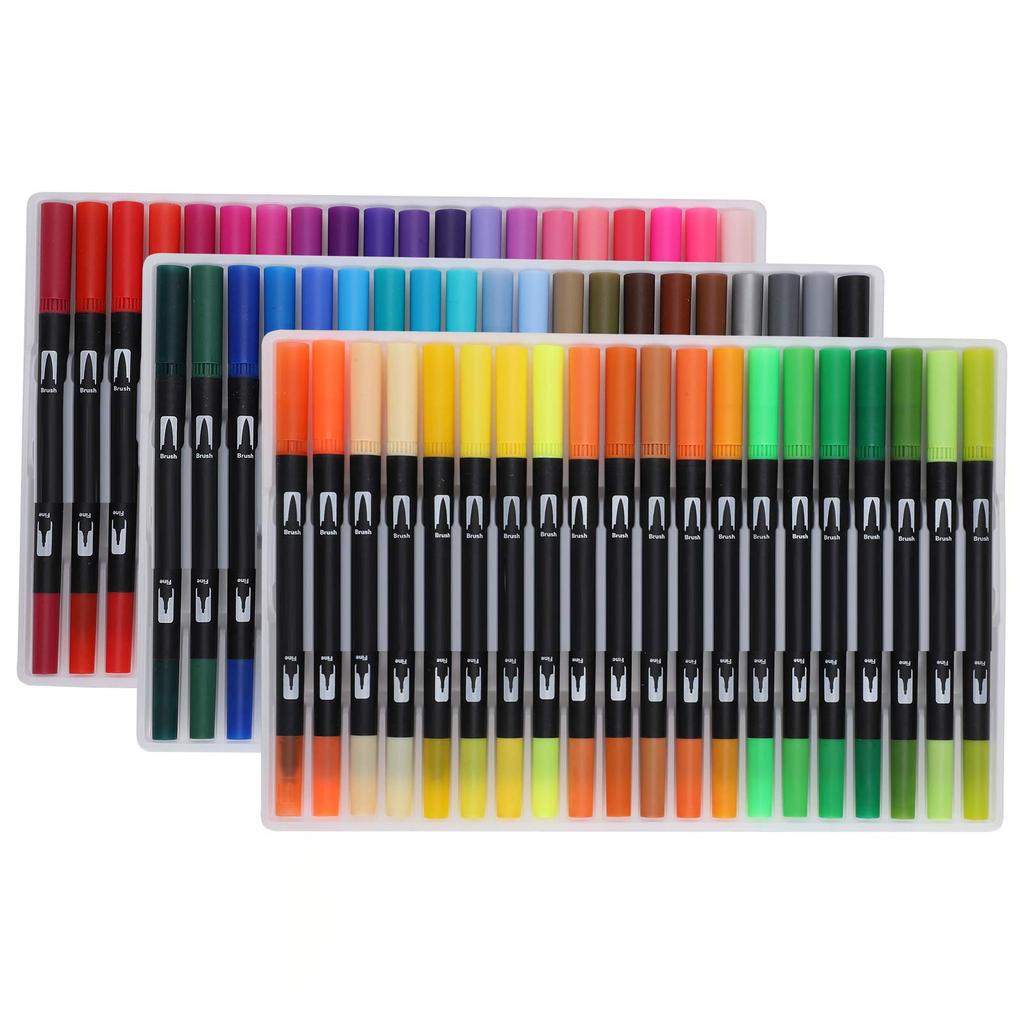 Watercolor Markers Dual Tip Brush Pens Fineliners Art Markers for Kids Adult Artist Calligraphy Hand Lettering Coloring Books Doodling Notes Writing