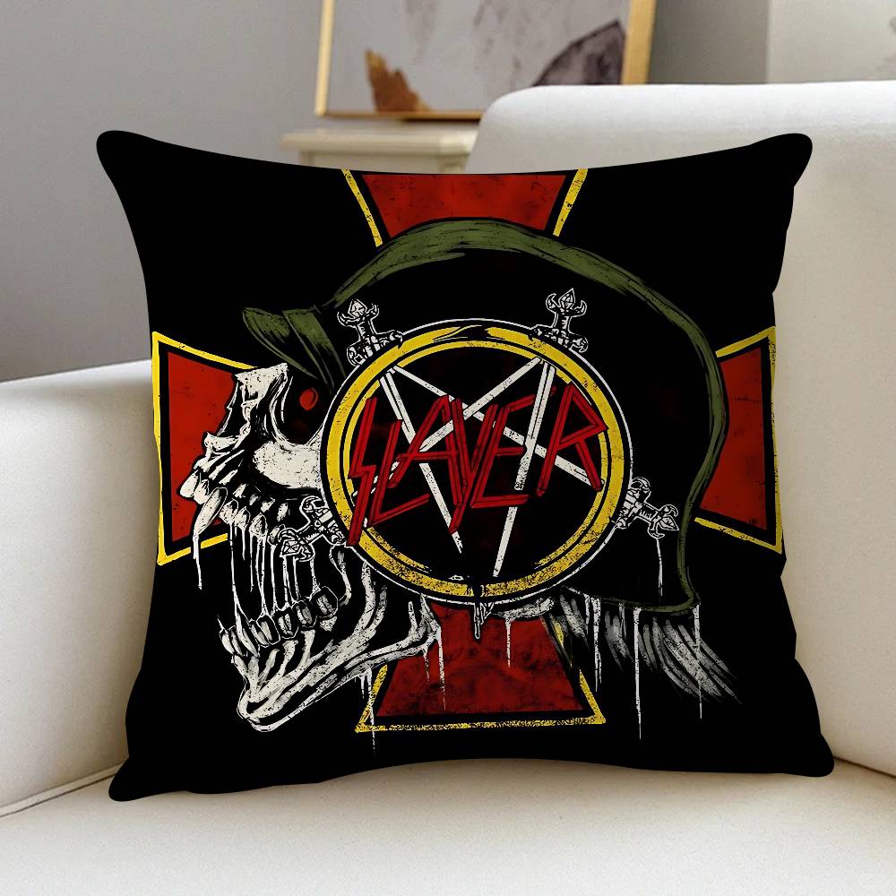 

S-Salyer Font And Slayer Logo Pillow Cover Sofa Cushion Cover Home Room Decoration Children Gift 16x16Inch