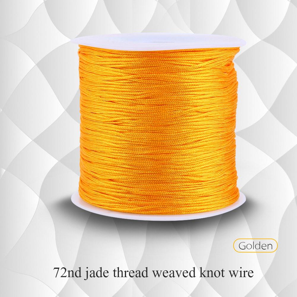

100M x 0.8mm Nylon Chinese Knot Cord Rattail Macrame Shamballa Thread String Golden