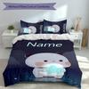 3pcs Custom Name Bubu Dudu Set,Includes 1 Duvet Cover and 2 Pillowcases,All-season Bedroom Decor
