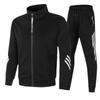 New Stand-up Collar Edge Three Men's Sports and Leisure Suit Zipper Shirt Trendy Sweater Pants Cardigan Two-piece Set