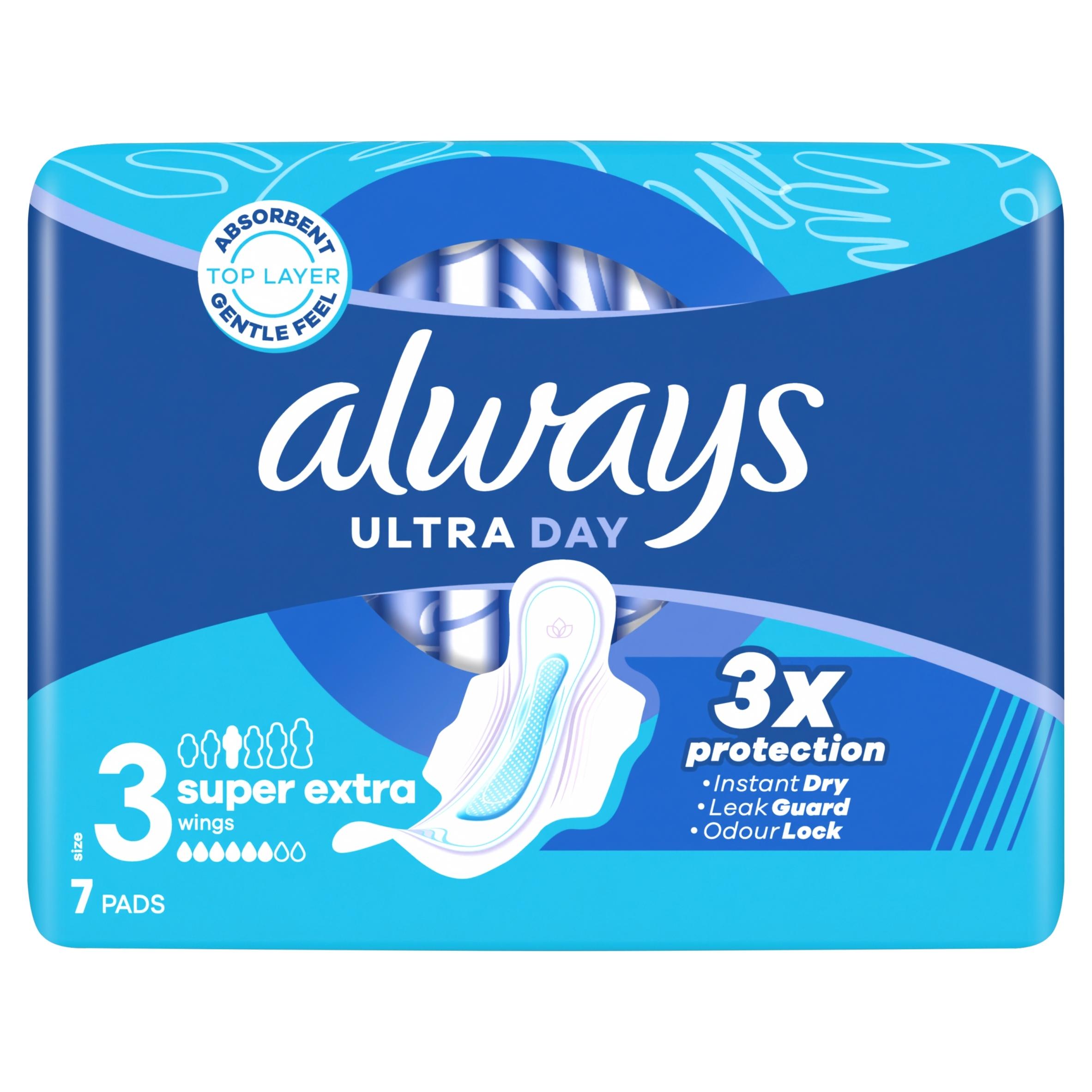 ALWAYS Ultra Day 3 Super Extra Slipeinlagen mit Flügeln 7 Pieces