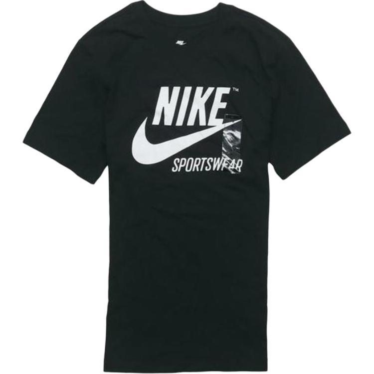 Nike Sportswear Crew Archive Logo T-Shirt  Black White  Men s BV0627-010 M