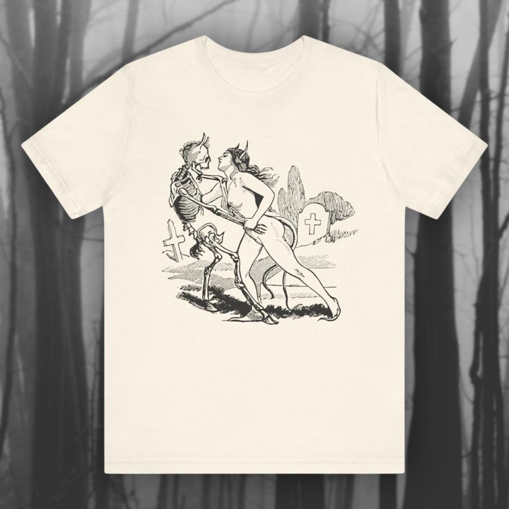 Witch Seduction Skeleton Martin Van Meir Art Vintage Voodoo Tee, Mystery Tee Gothic Fashion Unisex Jersey Short Sleeve Tee