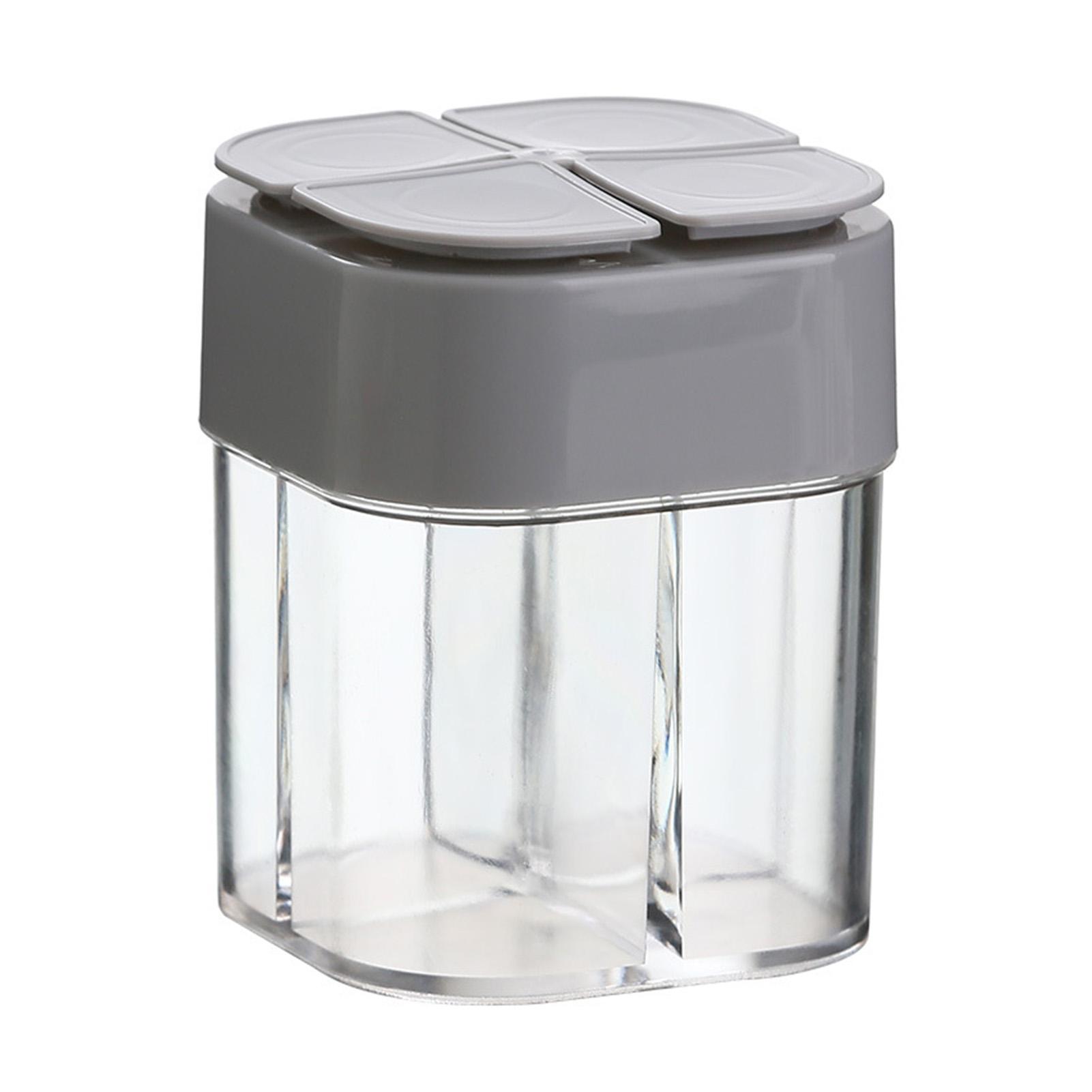 4 Compartment Seasoning Box Multifunctional Portable Dustproof Sealing Clear Spice Storage Container for Kitchen Supplies