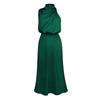 Pure Color Sleeveless Skirt Satin Silk Holiday Party Dress Fashion Long Evening Dress  Club