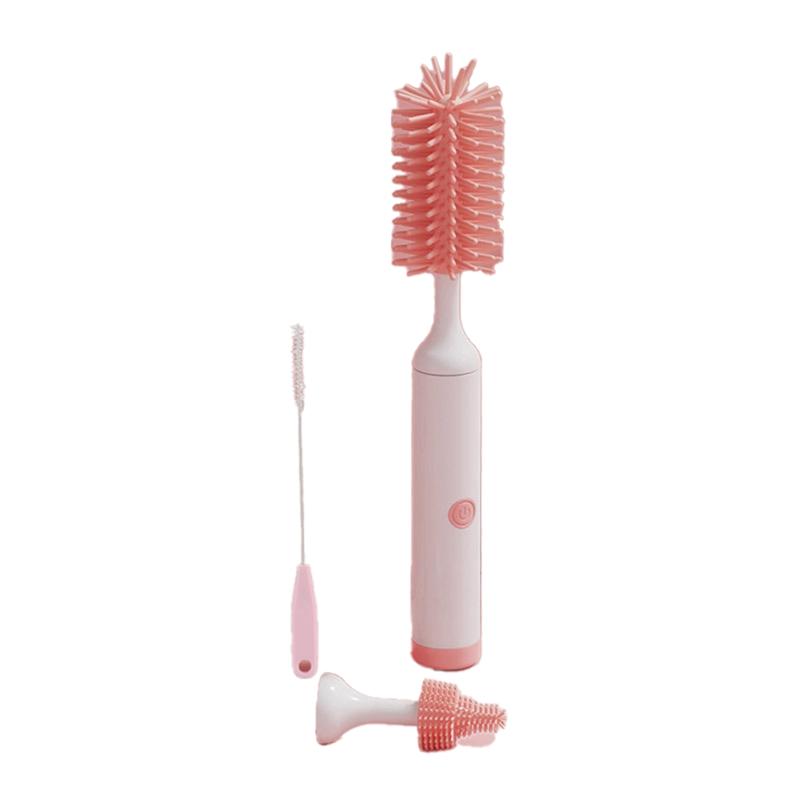 

A71Z Multi-Purpose Silicone Brush Baby Cup Washer Set For 1500Mah For Toddler Mugs, Bottles, Nipples рожевий