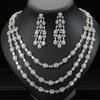 Exaggerated Luxury Zircon Necklace Earrings Set Bridal Wedding Dress Dress Dinner Premium Jewelry Holiday Wear