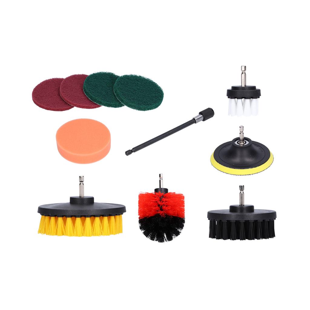11PCS Drill Brush Attachment Power Scrubber Polishing Pad for Wall Cleaning Ground Dust Removal