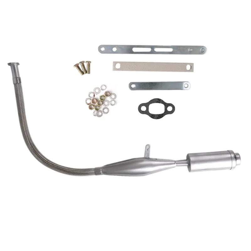 Black Silver Viper Flexible Muffler Pipe For 80cc Bike Gas Engine Motor Parts Motorcycle Exhaust Systems Flexible Muffler Pipe