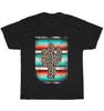 Funny Leopard Cactus Serape Cactus Print Turquoise T-Shirt Unisex Tee Gift NEW