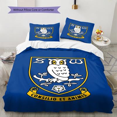Sheffield Wednesday Pattern Bedding,Quilt Set Quilt Cover Pillowcase Home Birthday Gift (1 * Duvet Cover + 2 * Pillowcase, Without Core)