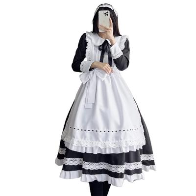 YAISHN Maid Mignon Gothique Lolita Authentique Long Halloween Long Nœud Ensemble de Performance Tenue, Robe, Robe, Populaire, Costume, Femme, Cosplay, Manches,