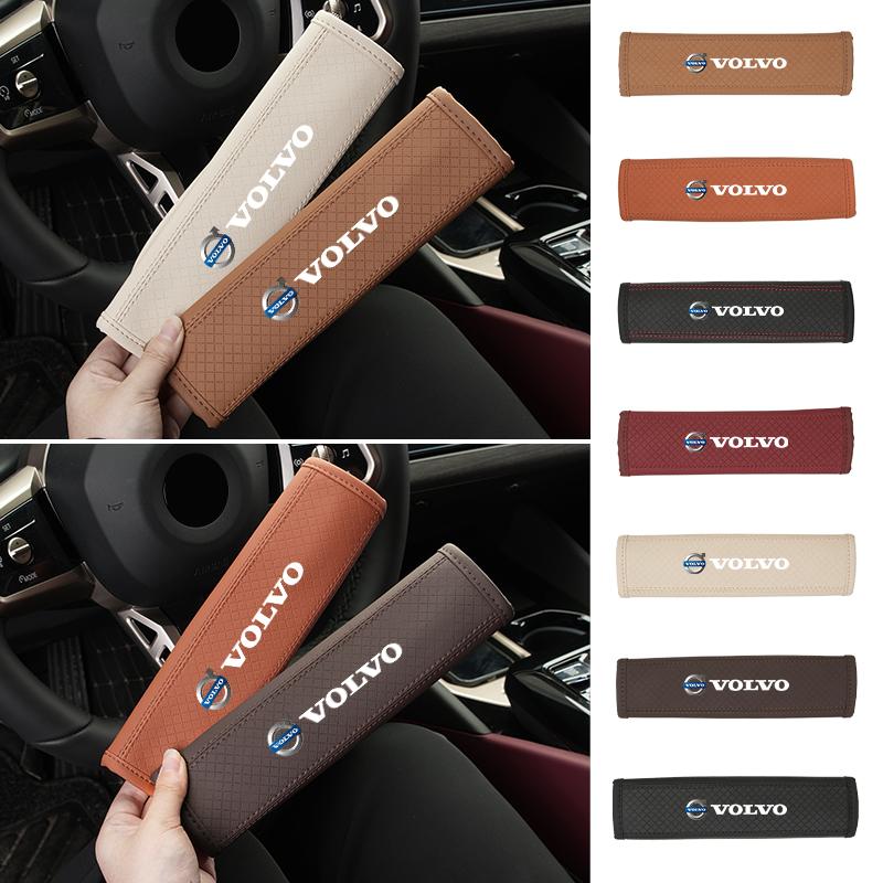 AALF1 2pcs Car Safety Belt Cover Seat Belt Shoulder Strap Sleeves For Volvo C30 C70 S60 S80 S90 T6 V50 V60 V70 V90 XC40 XC60 XC70 XC90