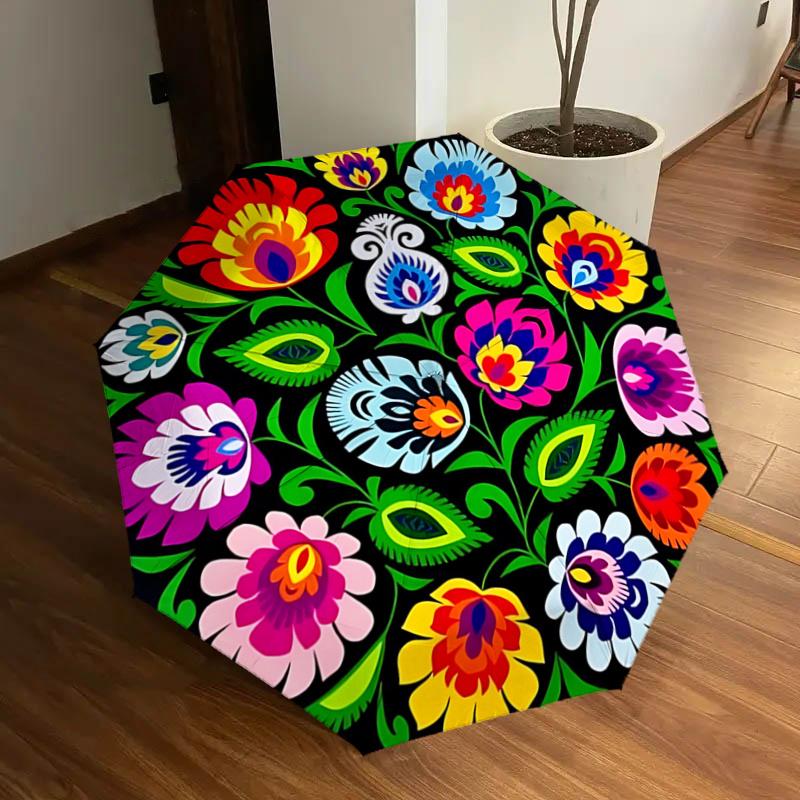 

Colorful Floral Umbrella Automatic Opening/Closing,Foldable Design,,Festival Gift for Fans,Travelers,Daily Use1121129a