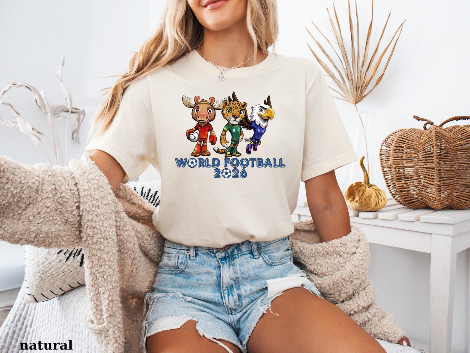 Soccer 2026 Mascot Shirt | Moose Eagle Jaguar Tee | United North America T-Shirt | Canada USA Mexico Soccer Cup Gift | Football Fan Tee L