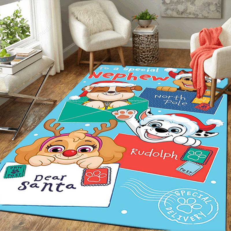 1Pc Paw Patrol Christmas Celebration Rug Office Carpet Indoor Outdoor Doormat Nonslip Soft And Comfortable Living Room Christmas Halloween Gift D91876