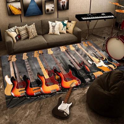 F-Fender Rectangular Carpet Rock Guitar Band Instrument Decoration Speaker Retro Floor Mat Shock Absorption Rugs