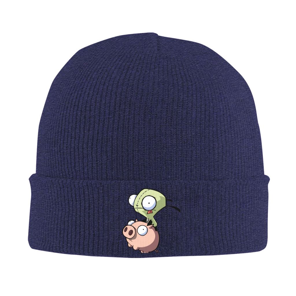 Invaders Zims Beanie Hats Bonnet Hats Female Male Street Y2K Kpop Knitting Hat Winter Design Elastic Caps