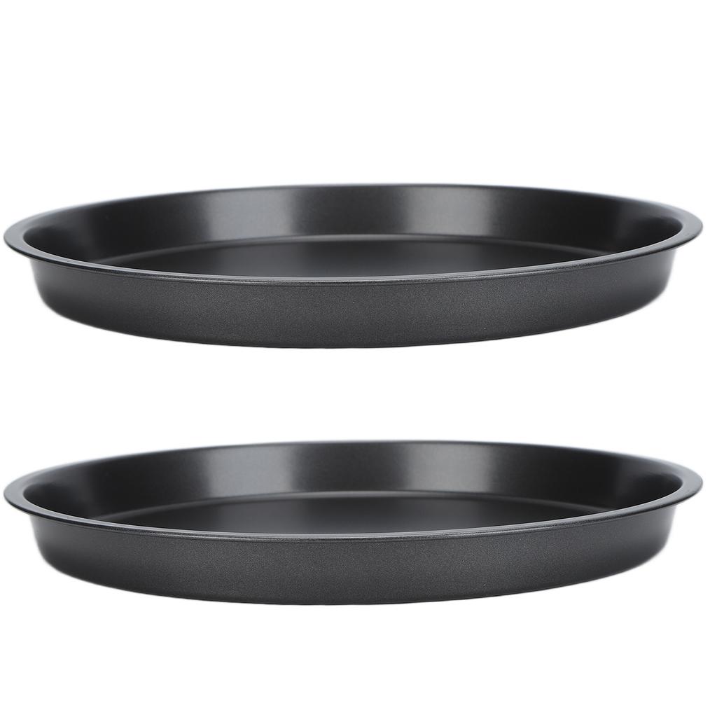 2Pcs Non Stick Pizza Pan Deep Thickened Carbon Steel Baking Pan for Kitchen Bakery10in