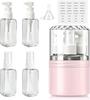 XCXZBC 4 In 1 Travel Dispenser Bottle, Travel Kit for Toiletries with Two 50ml Pump Shampoo Bottle, Two 50ml Spray Bottle and Labelings, TSA Appr