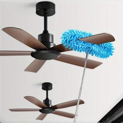 Plumero Extensible para Ventilador de Techo con Longitud Ajustable - Plástico Resistente y Cabezal de Fibra Superfina, Plumero para Ventilador de Techo, Limpieza de Ventilador de Techo