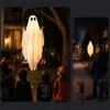 Holiday Garden Decor Hanging Swinging Ghost Halloween Decoration, LED Light Up Large Spooky Funny Yard Art with Remote Control for Outside Porch Tree,