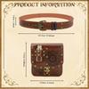 Set of 2pcs Medieval Style Alchemist Bottle Waist Pouch Belt Set For Role Playing Costume Accessories PU Leather